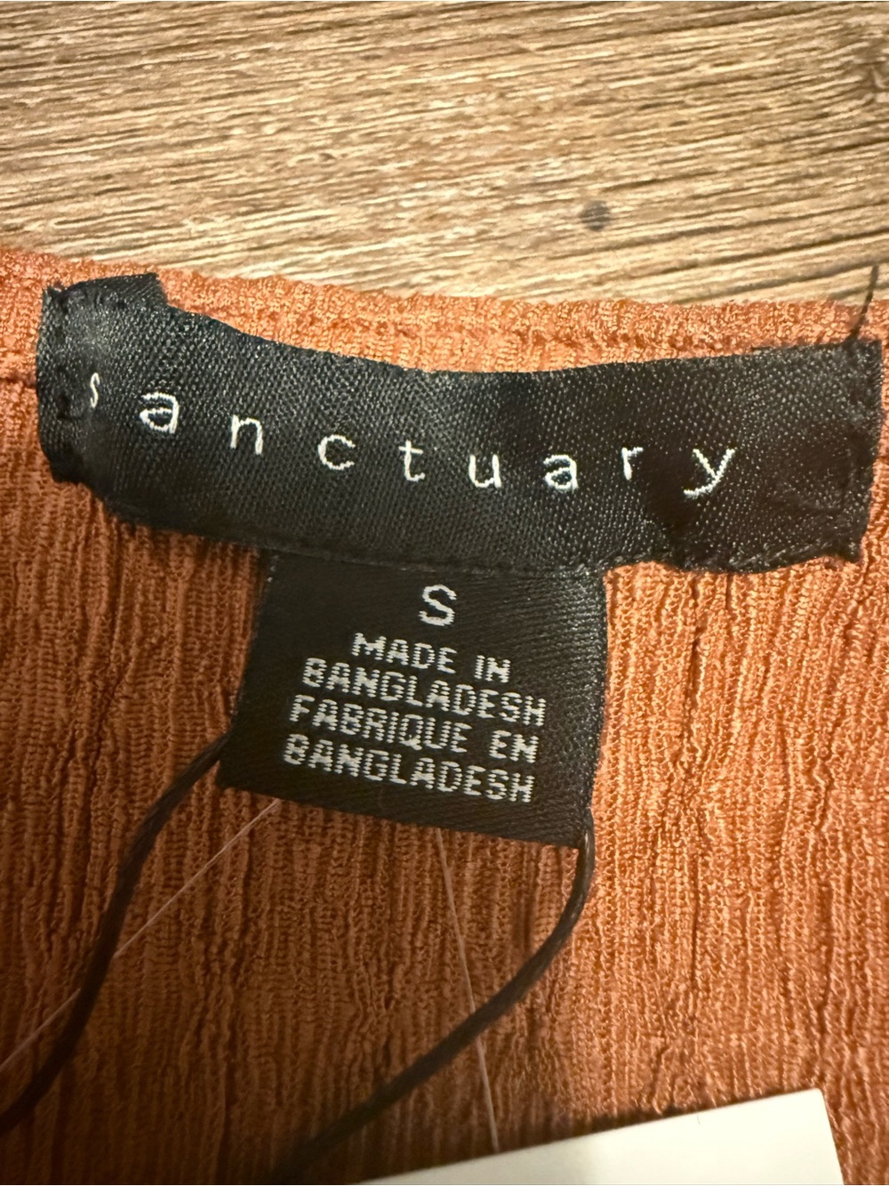 Sanctuary Rust Color  Tie-Front Short Sleeve Blouse NWT Size Small - Picture 5 of 8